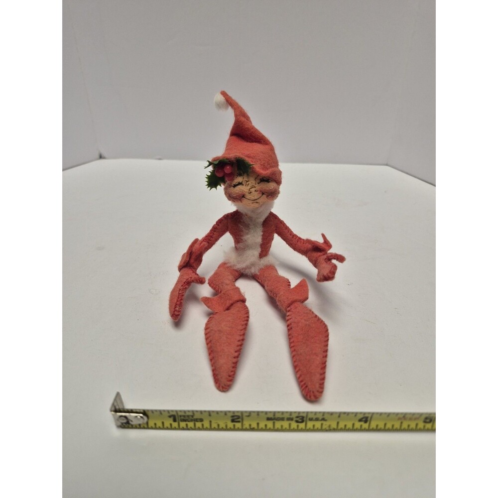 Vintage 1995 Annalee Small Pixie Elf Red Santa Posable Made In Usa Christmas